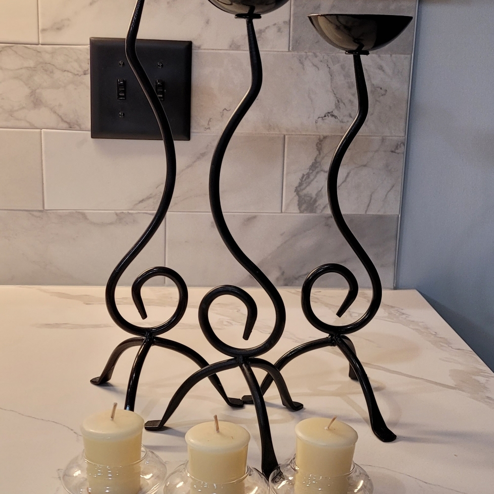 Set of 3 Tabletop Candle holders - Picture 5 of 7
